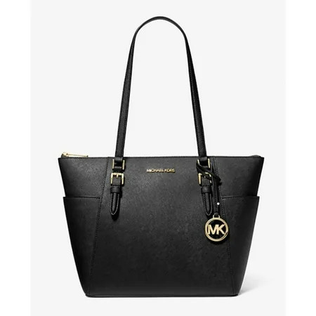 Michael Kors Women Lady Large Leather Shoulder Tote Handbag Purse Bag Black Gold | Walmart (US)
