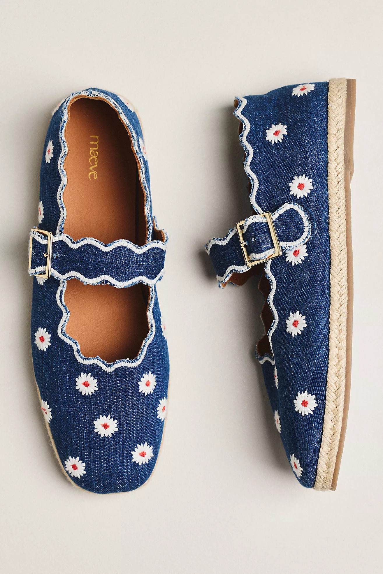 Maeve Scalloped Edge Espadrille Mary Jane Flats | Anthropologie (US)