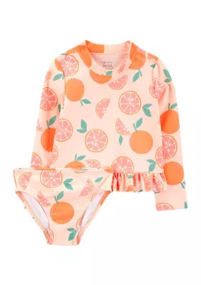 Carter's Toddler Girls 2 Piece Rash Guard Swim Set, 3T | Belk