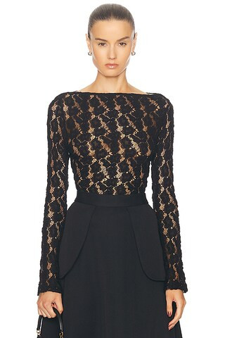 Lace Boat Neck Top | FWRD 