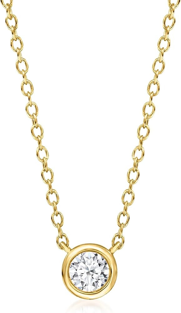 Ross-Simons 0.15 Carat Bezel-Set Lab-Grown Diamond Necklace in 18kt Gold Over Sterling | Amazon (US)
