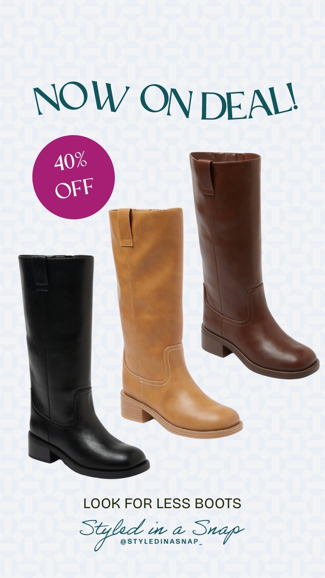 The best look for less boots and they’re currently 40% off!
￼