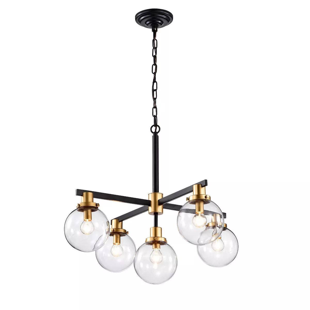 27.2" x 27.2" x 54.7" 5-Light Carson Carrington McKinnon Chandelier Black - Warehouse Of Tiffany | Target