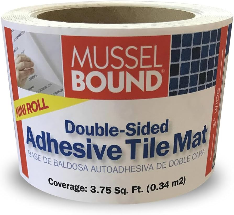 MusselBound® Adhesive Tile Mat Mini Roll - 3"" x 15', Easy Installation for Small Spaces | Amazon (US)