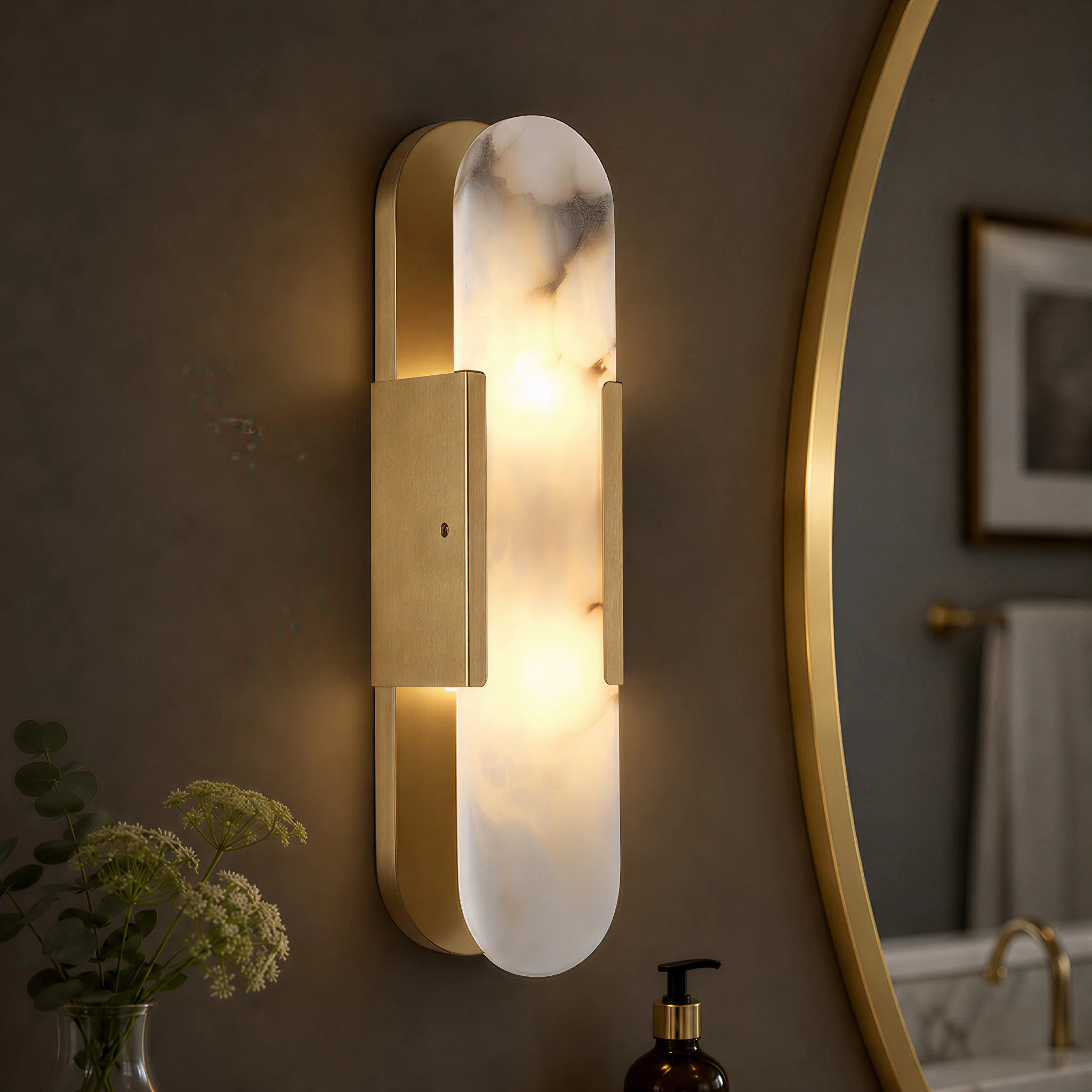 1-Light 20" Dimmable LED Flush Mounted Wall Sconce with Alabaster Shade(G9 Bulbs Included) | Wayfair North America