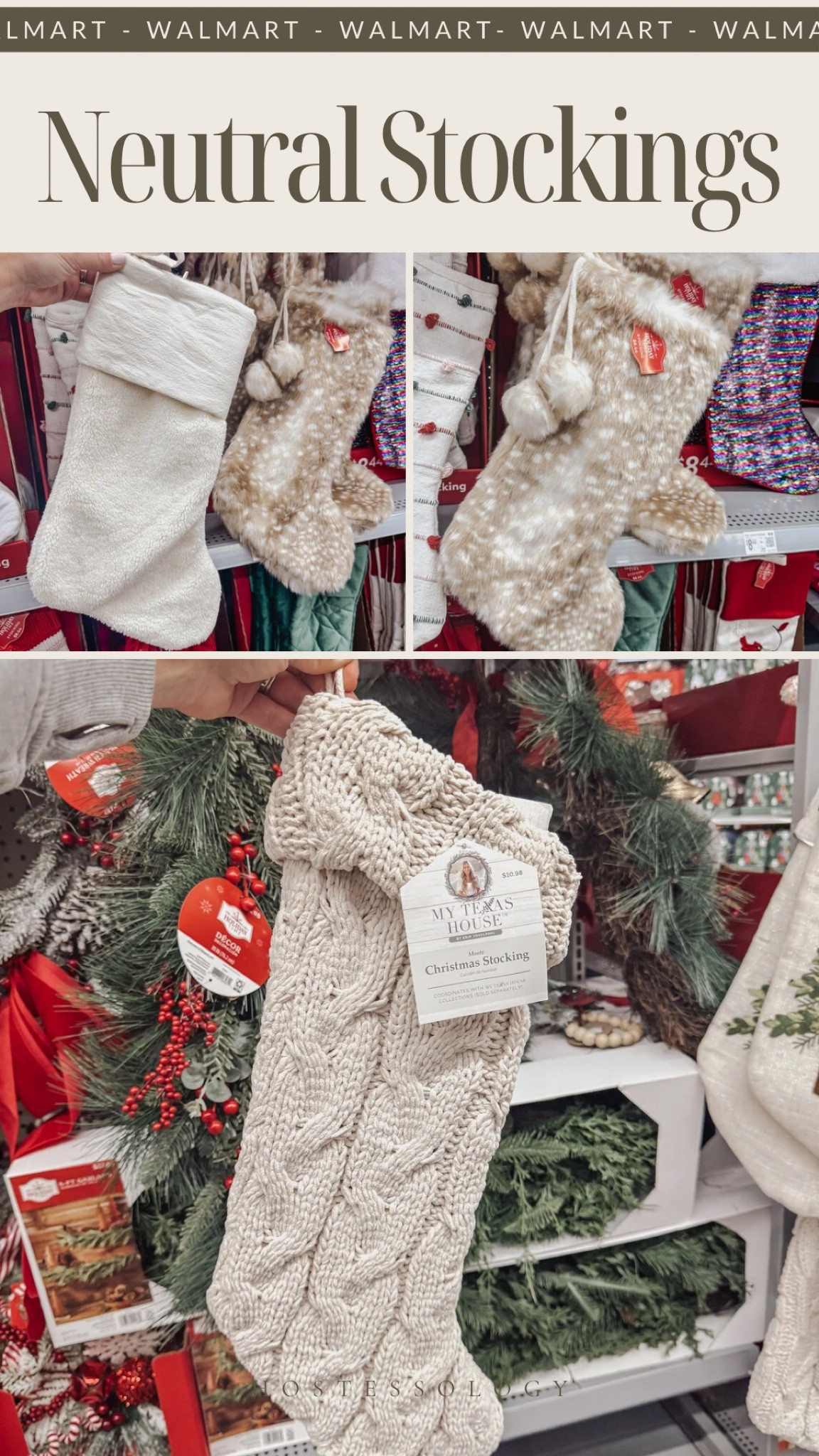 Neutral Christmas stockings at Walmart 🌲The cable knit stocking isn’t available online yet that I could find but will add it here when it is 🤎

#LTKHoliday #LTKHome #LTKFindsUnder50