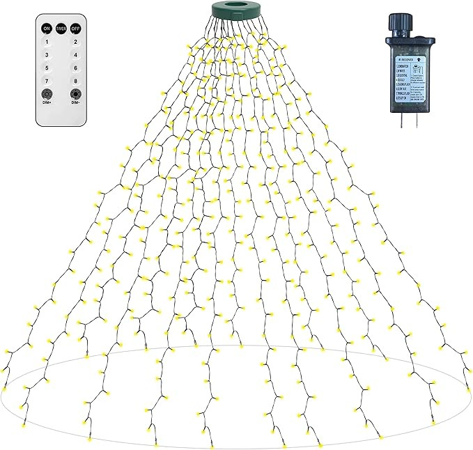 Aneeway 400 LED Christmas Tree Lights, 6.6FT x 16 String, Warm White, Indoor/Outdoor, LED, Remote... | Amazon (US)