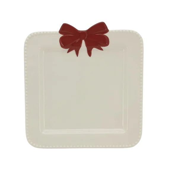 Holiday Time Ceramic 4 Pack Bow Appetizer Plates | Walmart (US)