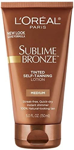 L'Oreal Paris Skincare Sublime Bronze Tinted Self-Tanning Lotion Medium Natural Tan, Sunless tann... | Amazon (US)