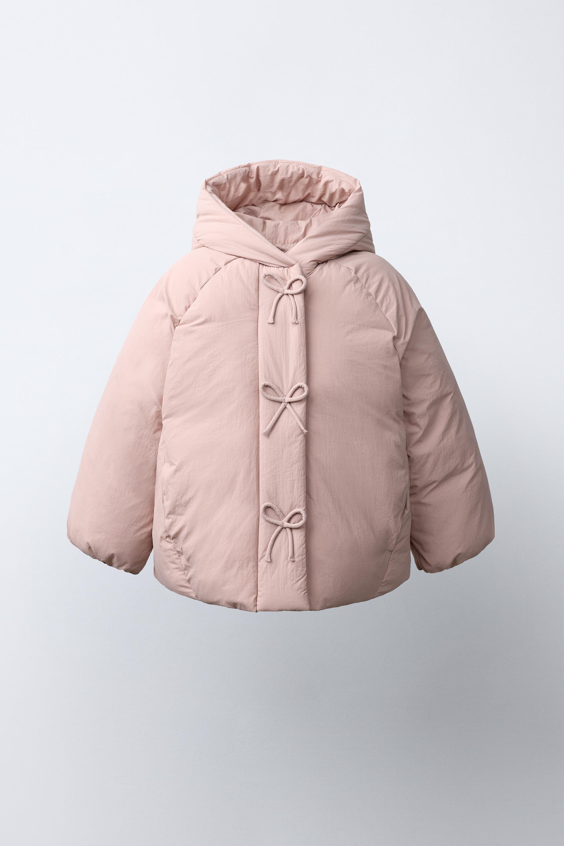 Zara - Water-Repellent Bow Puffer Coat - Pink - 2 Years (92 Cm) - Kids | Zara UK