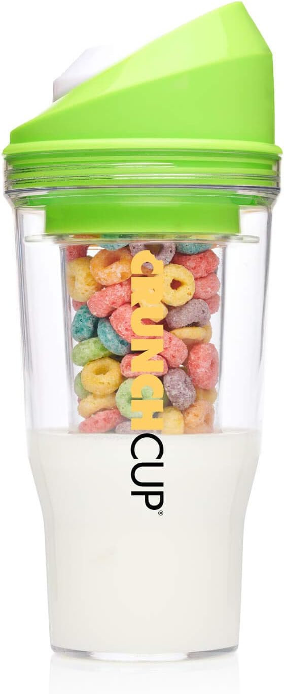 CRUNCHCUP A Portable Cereal Cup - No Spoon. No Bowl. It's Cereal On The Go, XL Green | Amazon (US)
