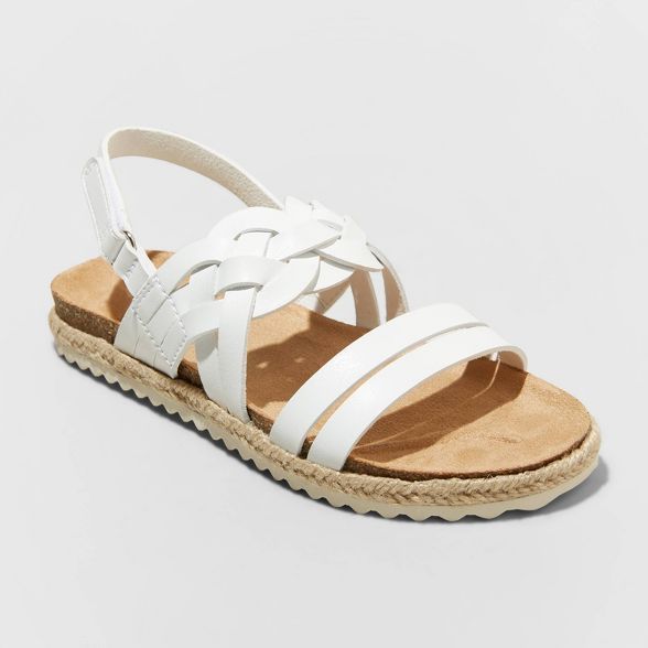 Girls' Donella Espadrille Footbed Sandals - Cat & Jack™ White | Target
