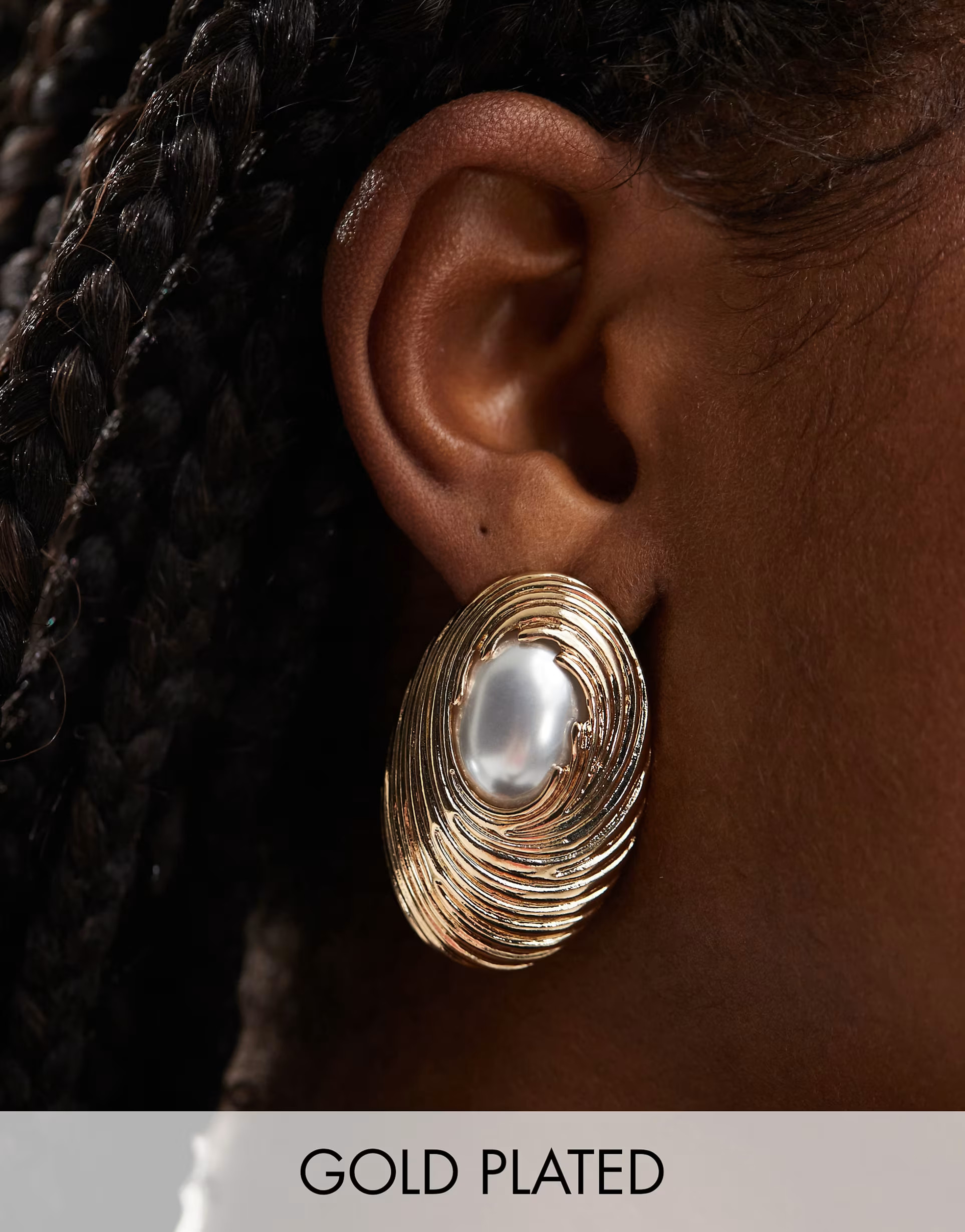 8 Other Reasons 18k gold plated pearl detail oversized stud earrings | ASOS (Global)