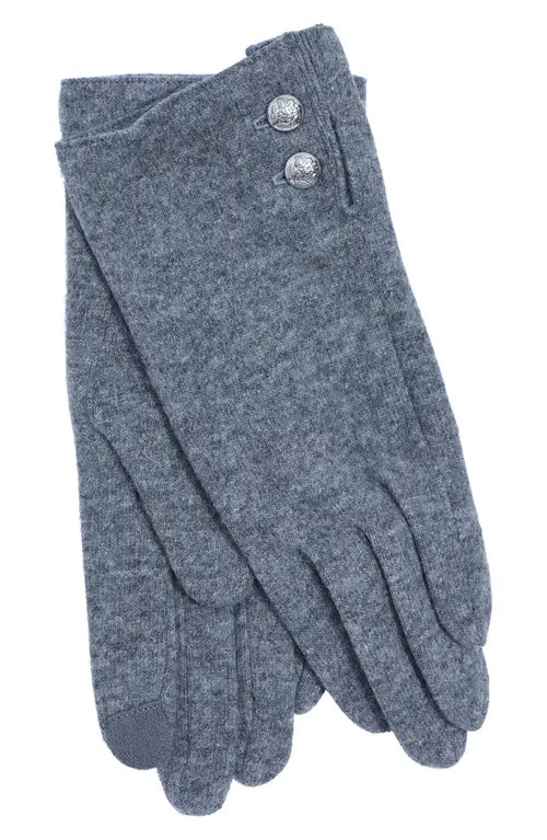Lauren Ralph Lauren Wool & Cashmere Blend Gloves in Grey Heather at Nordstrom, Size X-Large | Nordstrom