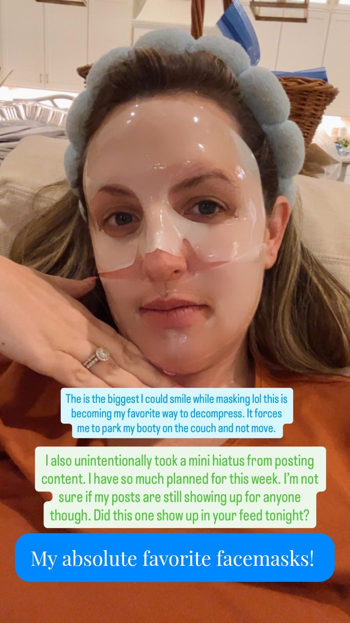 The is the biggest I could smile while masking lol this is becoming my favorite way to decompress & self care. It forces me to park my booty on the couch and not move. After using one of these masks I catch myself being shocked how smooth my skin is for days after!

#LTKmomlife #LTKdayinmylife #LTKselfcare