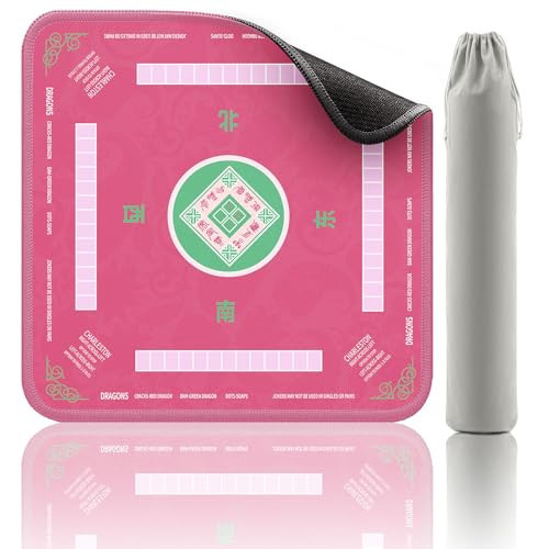 2F22E Mahjong Mat, Noise Reduction Non-Slip Mahjong Mat for Table, 32.4 * 32.4 Inch Mahjong Table Mat for Poker, Board Games Table Mat, Card Games, Tile Games, Dominoes (Pink) | Amazon (US)