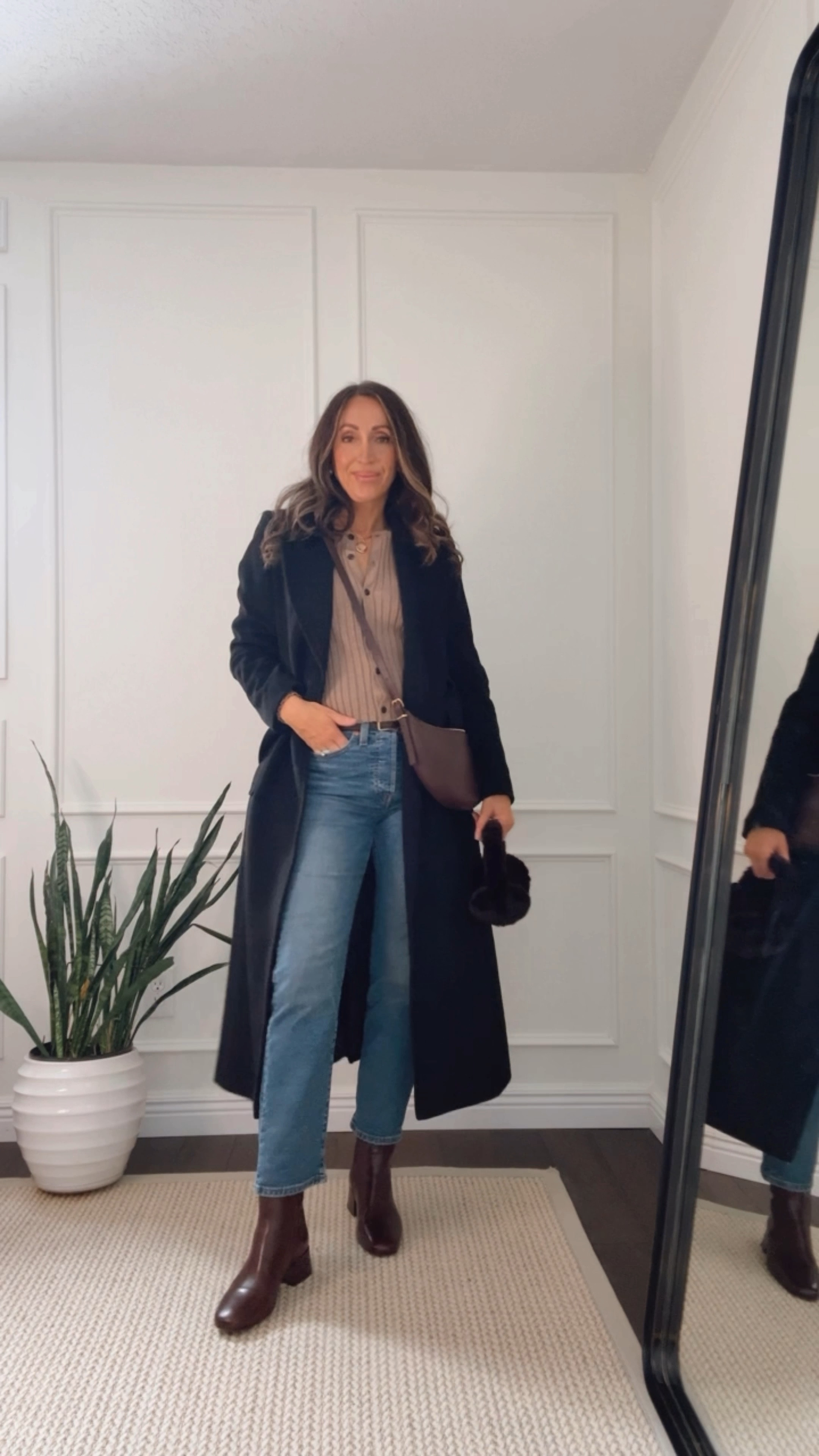 So in love with these booties. Took me 2 years to find the perfect ones (kept waiting for these to restock).  I’m 8.5 and took size 9.
Wearing xs in the cardigan. I sized up in jeans.
Black Ralph Lauren coat is old but linking similar timeless styles.  

#LTKSaleAlert #LTKShoeCrush #LTKItBag