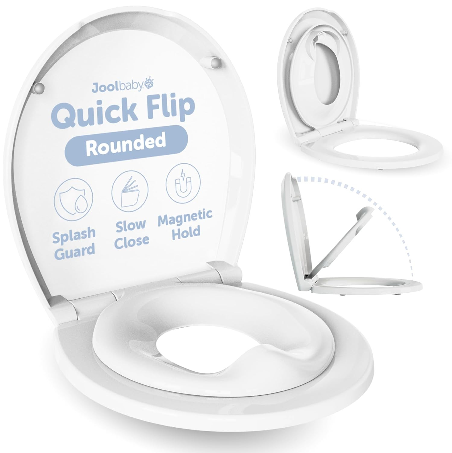 Quick Flip Round Toilet Seat with Built-In Potty & Splash Guard for Toddler Training, Slow Close ... | Amazon (US)