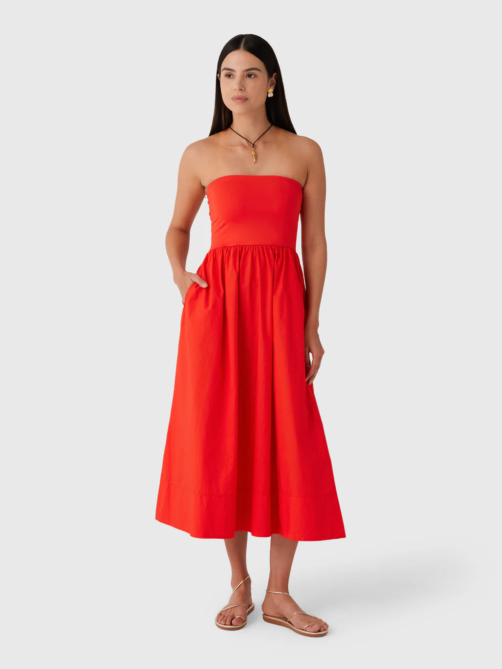 Z Supply Women's Sunsought Strapless Midi Dress | Saint Bernard