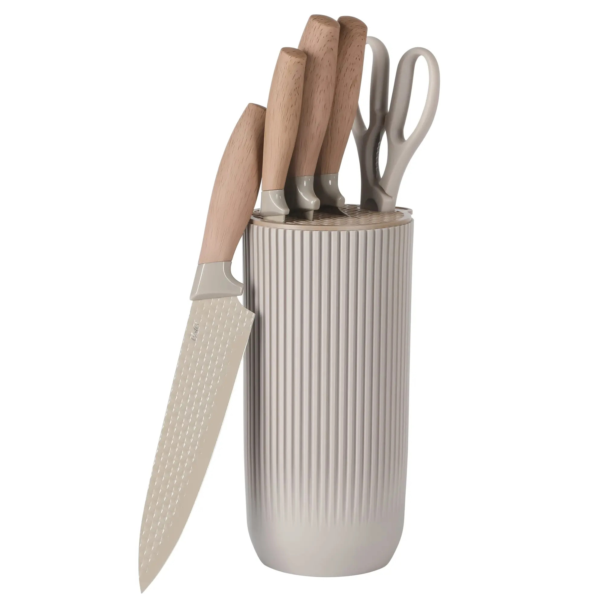 OSTER Gunderson 6-Piece Stainless Steel Kitchen Knife Block Set in Silver at Nordstrom | Nordstrom