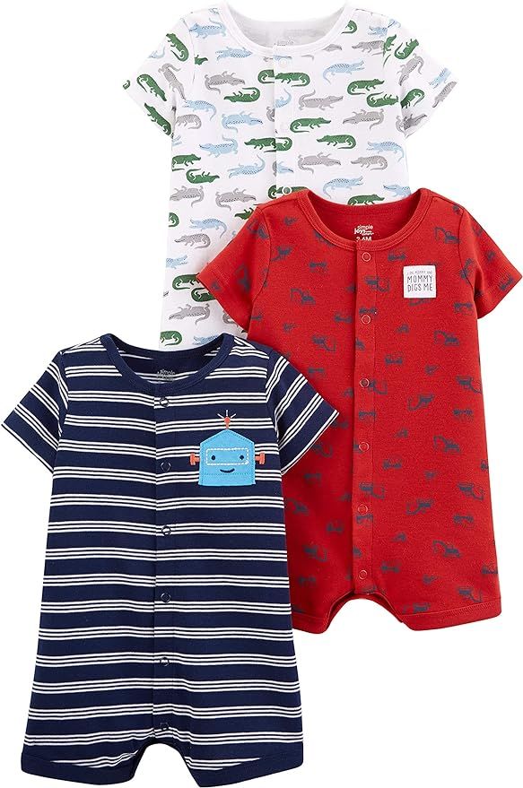 Simple Joys by Carter's Baby Boys' Snap-Up Rompers, Pack of 3 | Amazon (US)