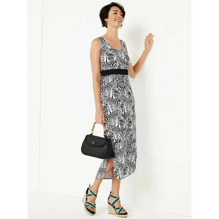 C. Wonder Women’s Adult Jasmine Faux Straw Shoulder Bag with Bamboo-Look Handle Black | Walmart (US)