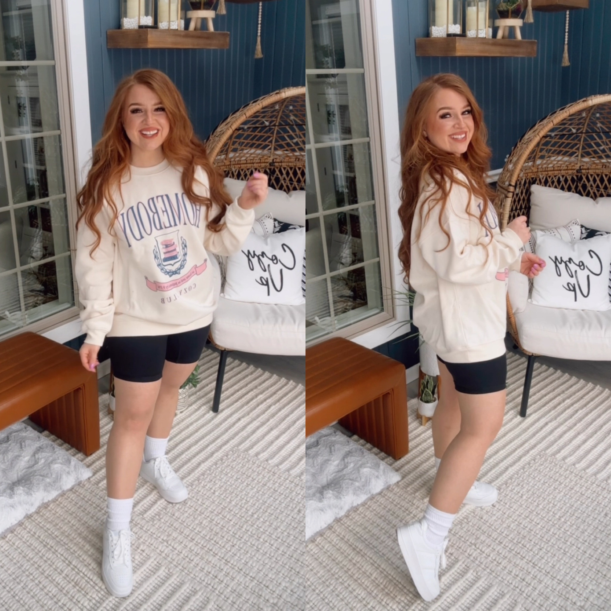 Oversized sweatshirt with biker shorts from pink lily 

Sweatshirt - medium (already oversized but sized up one for extra comfort!)
Biker shorts - size medium and true to size

Code: February20


#LTKStyleTip #LTKMostLoved #LTKSeasonal