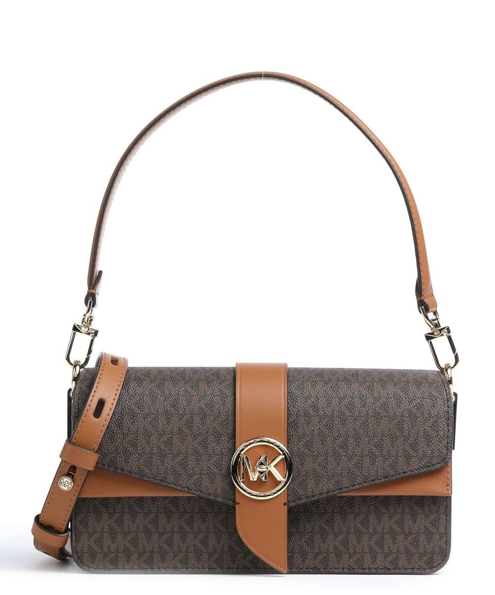 Brown/ Acron Ladies Greenwich Medium Logo Shoulder Bag | Jomashop.com & JomaDeals.com