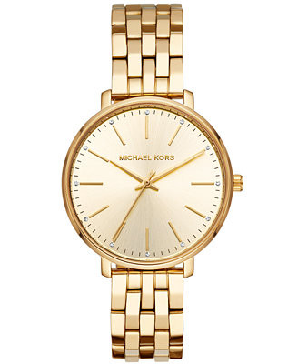 Michael Kors Women's Pyper Gold-Tone Stainless Steel Bracelet Watch 38mm - Macy's | Macy's