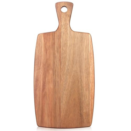 Acacia Wood Cutting Board with Handle Wooden Chopping Boards Small Charcuterie Board Butcher Chopping Block Decorative Mini Cutting Boards for Kitchen Meat Bread Cheese Board Platter Food Serving Tray | Amazon (US)