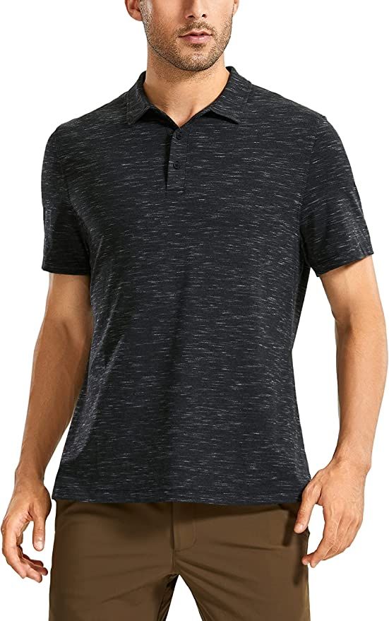 CRZ YOGA Men's Short Sleeve Golf Polo Shirts Quick Dry Athletic T-Shirts Moisture Wicking Slim Fi... | Amazon (US)