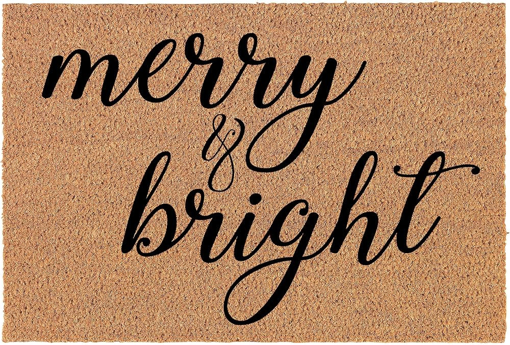 Doormat Natural Coco Coir Door Mat Merry & Bright Christmas (24" x 16") | Amazon (US)
