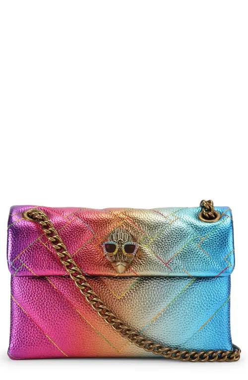 Kurt Geiger London Mini Kensington Convertible Metallic Leather Crossbody Bag in Multi Blue at Nordstrom | Nordstrom
