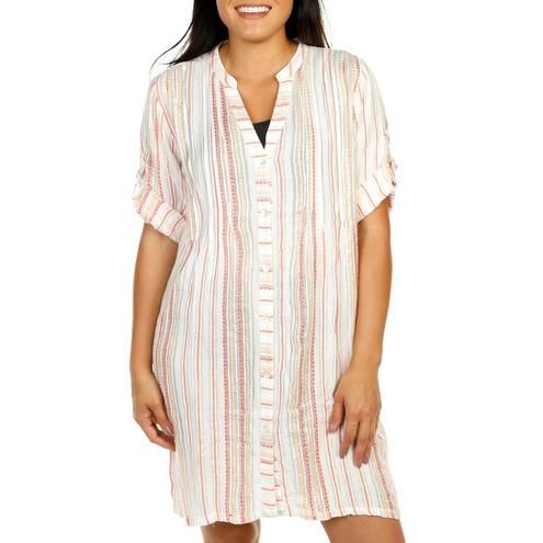 Women's Shimmer Stripe Swim Coverup - Multi-Multi-1184806978319   | Burkes Outlet | bealls