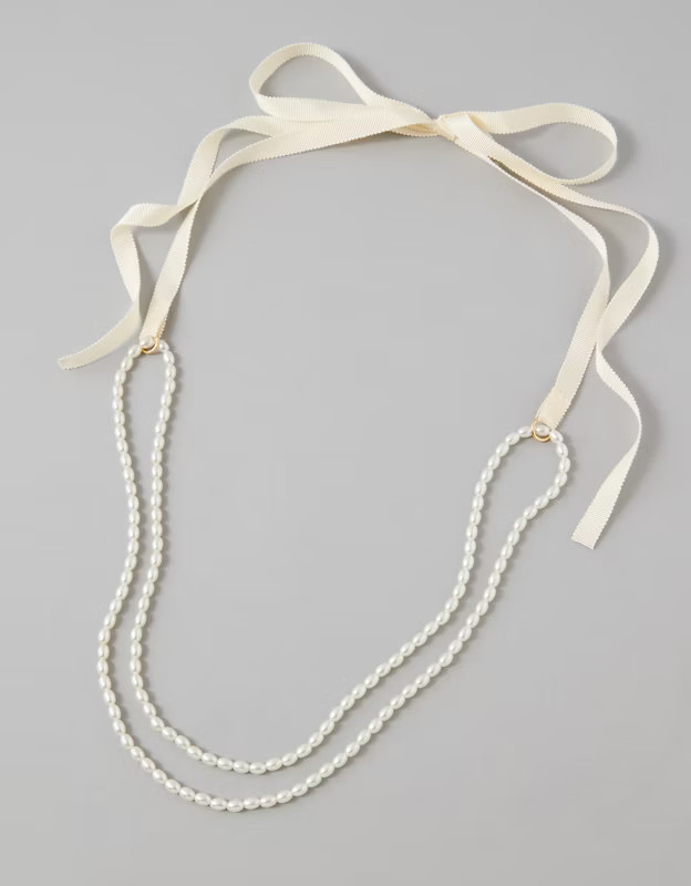 AE Beaded Tie-Back Necklace | American Eagle Outfitters (US & CA)