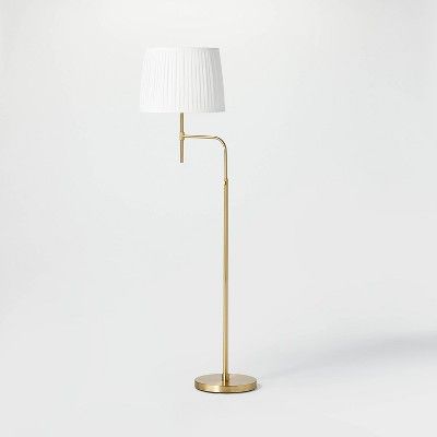 Adjustable Floor Lamp Brass Iron with Pleated Shade - Threshold™ designed with Studio McGee | Target