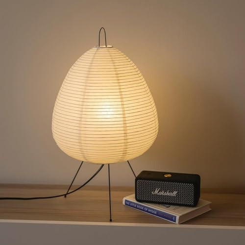 Huga Collective Harmony Glow Akari Paper Lamp | Rice Paper Noguchi Inspired Lamp for Wabi Sabi Decor | Japanese Rice Paper Floor Lamp | Amazon (US)