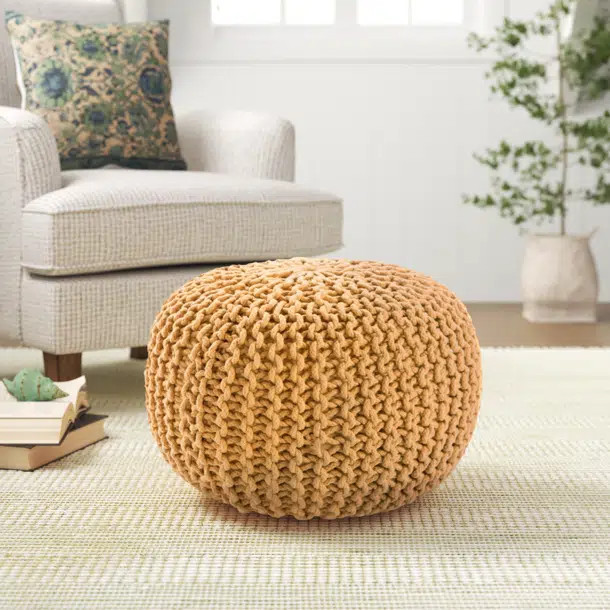 Aubrielle 20" Wide Round Pouf Ottoman | Wayfair North America