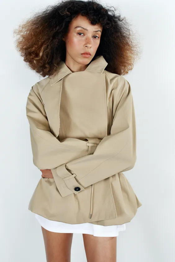 DOUBLE-BREASTED DRAWSTRING TRENCH JACKET | Zara US