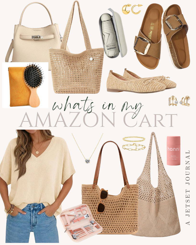 What’s in my Amazon Cart, you say? I recently added this chic oversized sweater, CUSHIONAIRE slides, and The Sak tote bag. There are accessories like earrings and bracelets that I plan to check out soon. Another great find is this crochet beach bag. SO CUTE!

#LTKSeasonal #LTKSaleAlert #LTKTravel
 

 