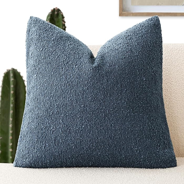 Foindtower Decorative Textured Boucle Throw Pillow Covers Accent Solid Pillow Cases Neutral Soft ... | Amazon (US)