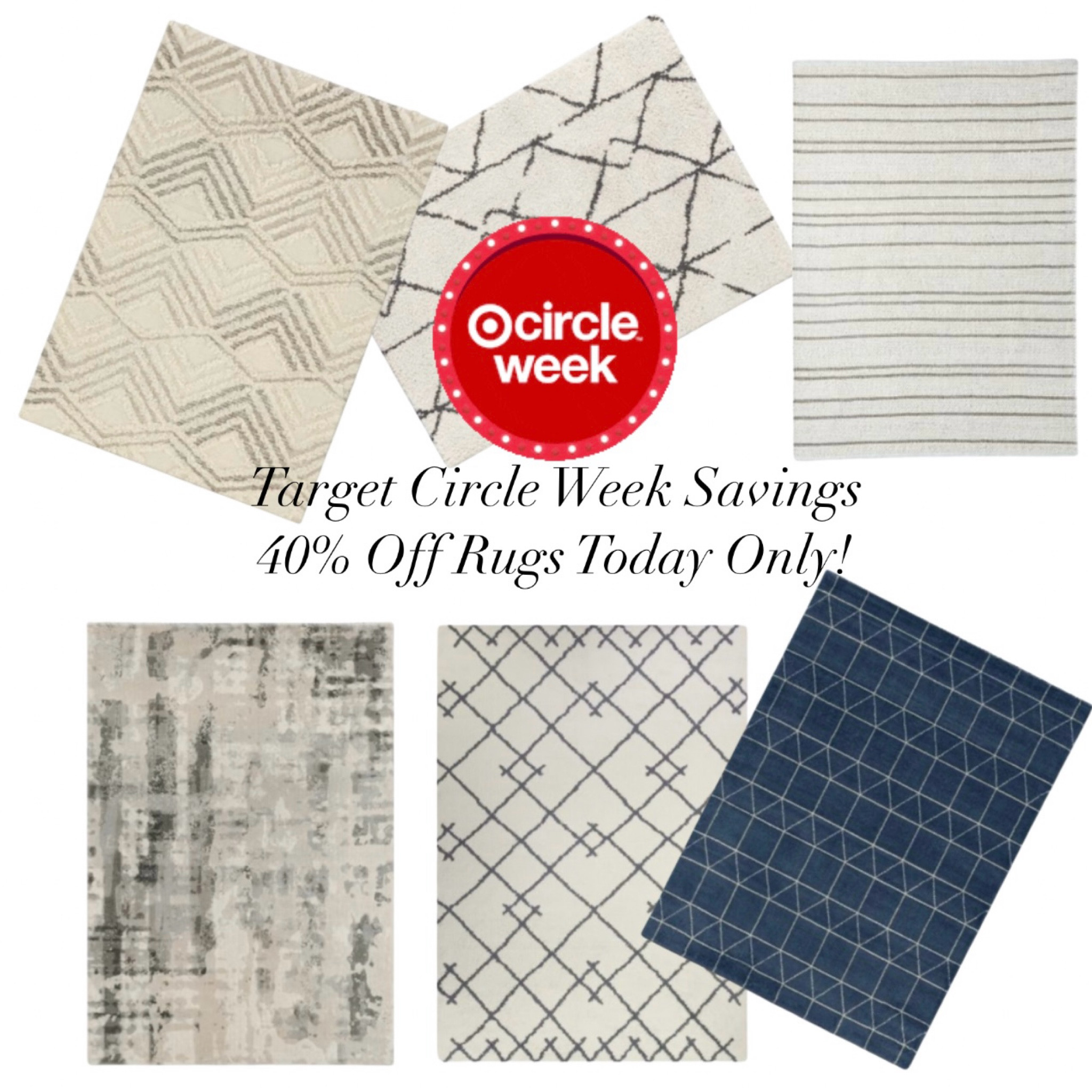 40% off rugs with Target circle today only!!  I’m loving these Circle Week savings, I snagged a couple rugs today! #TargetCircleWeek #TargetStyle #TargetSavings #Rugs 

#LTKhome #LTKU #LTKxTarget