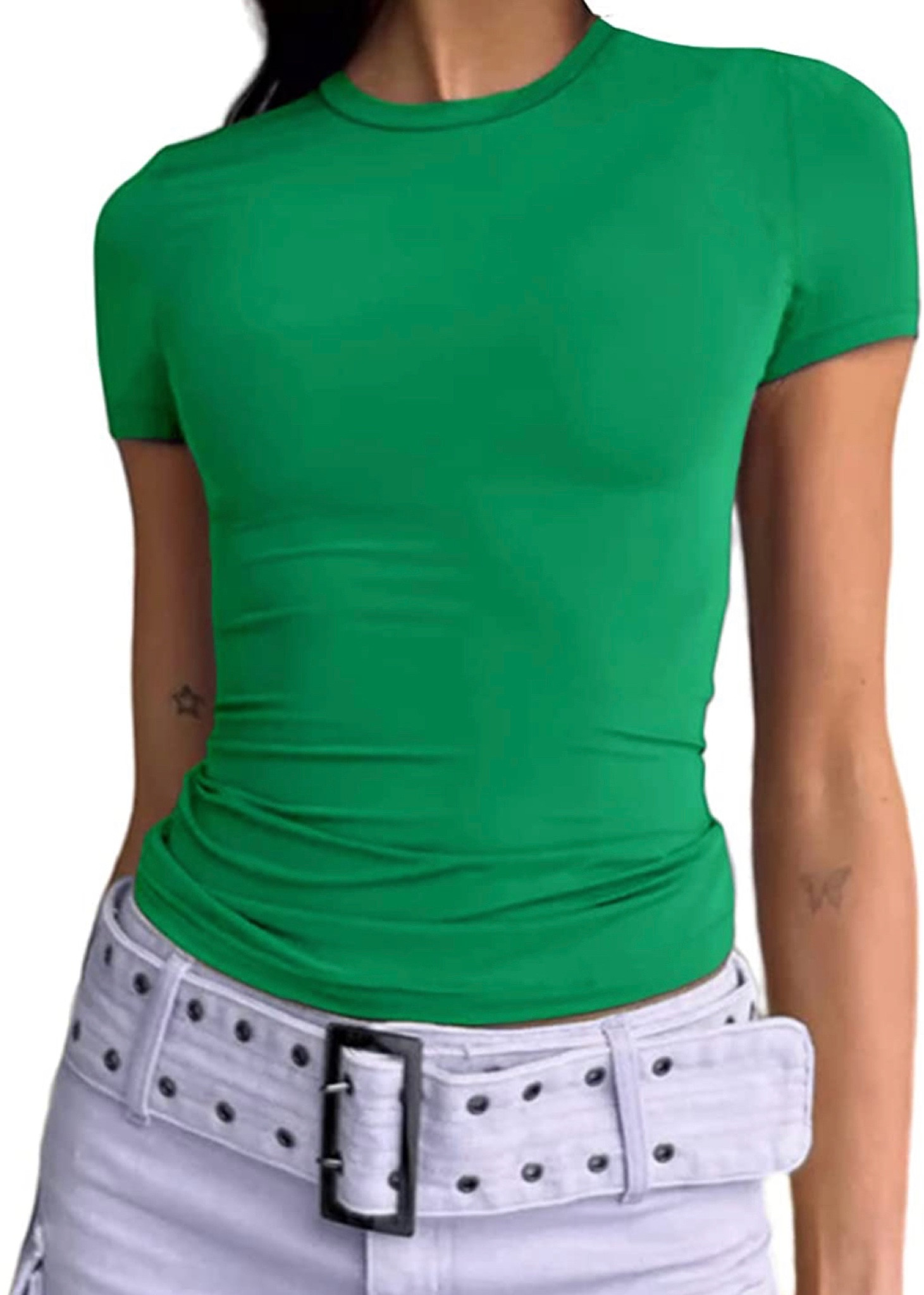 This shirt is SO soft and stretchy! You’ll want one in every color (ALL 17)!!! Fits TTS

Women's Casual Basic Going Out Tops Slim Fit Short Sleeve Crew Neck Tight T Shirts 

#LTKunder50 #LTKstyletip