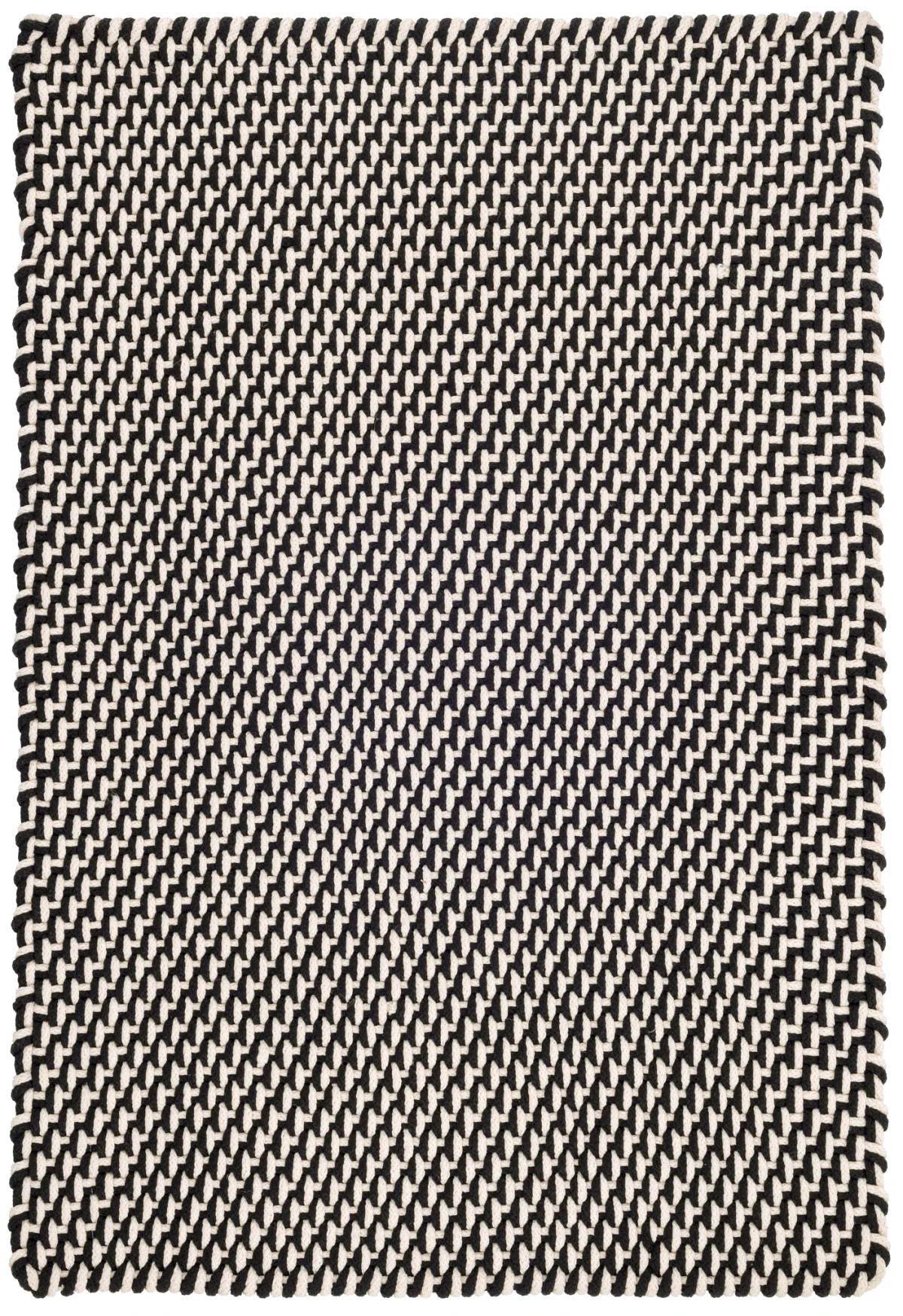 Two-Tone Rope Black/Ivory Handwoven Indoor/Outdoor Rug | Annie Selke