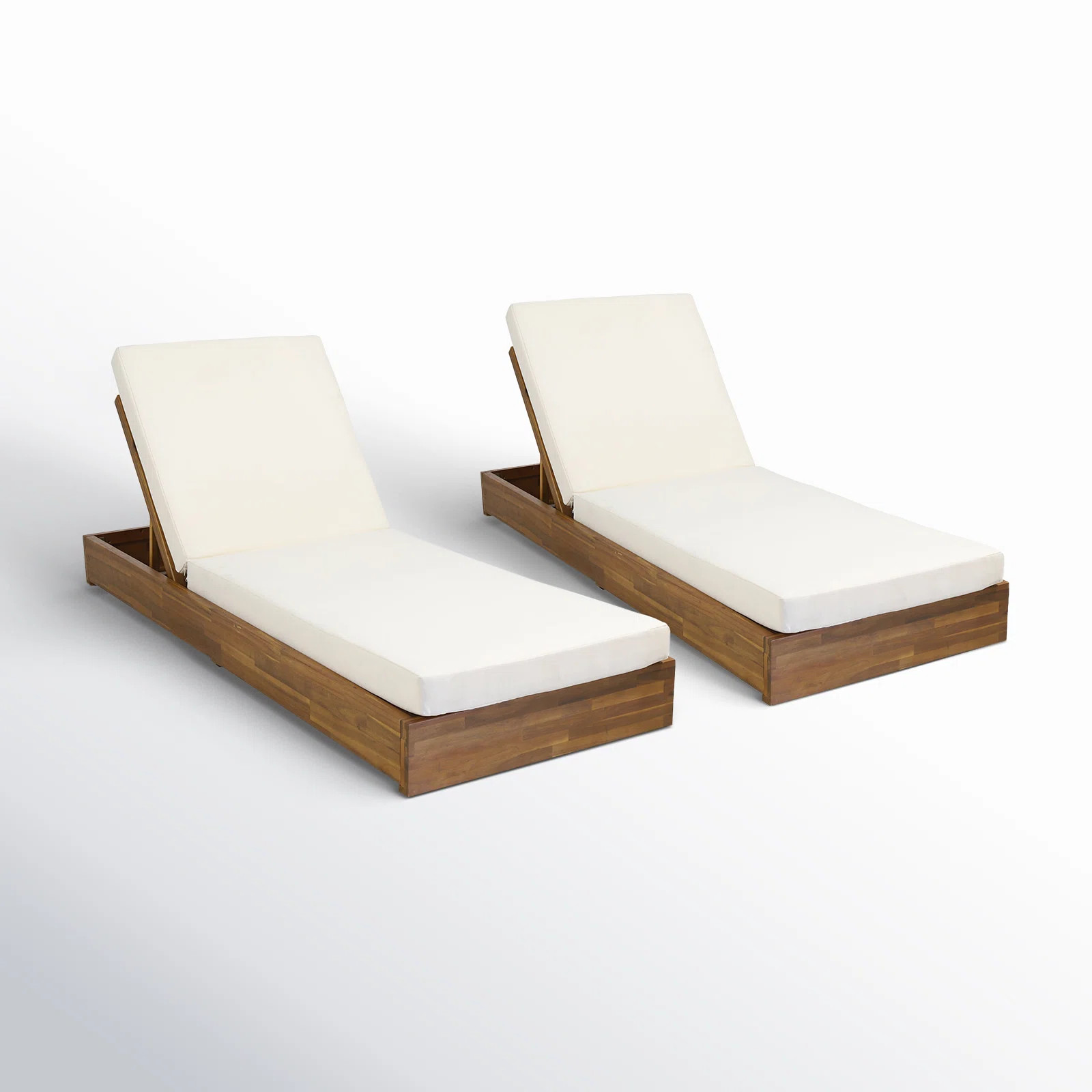 Leite 29.5'' Outdoor Acacia Chaise Lounge Set (Set of 2) | Birch Lane