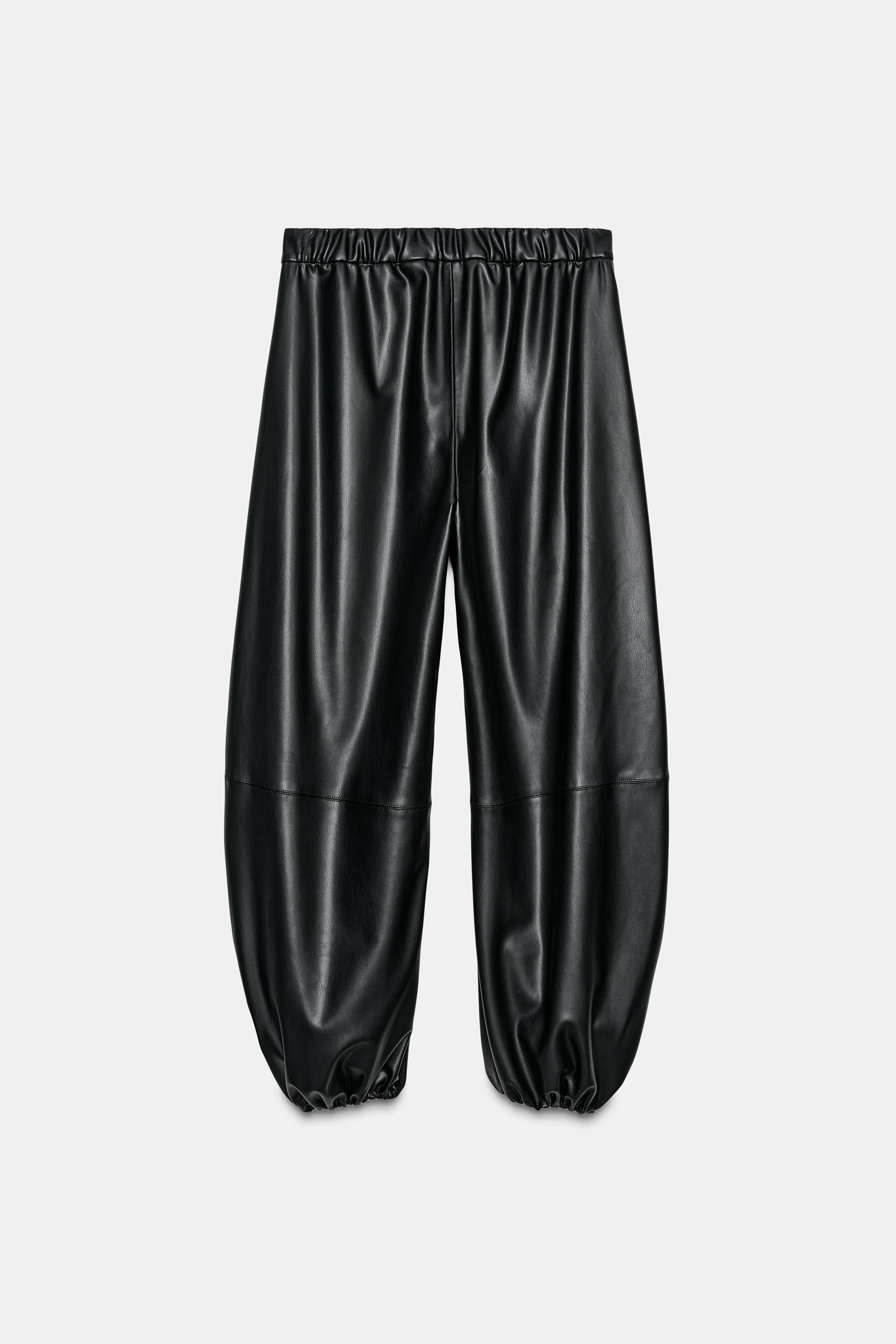 ZW COLLECTION LEATHER EFFECT BALLOON TROUSERS | Zara UK