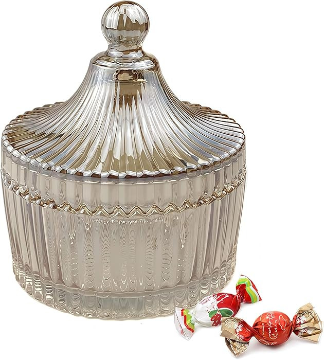 10oz Crystal Glass Candy Dish with Lid Candy Jars for Candy Buffet Decorative Candy Bowl Apotheca... | Amazon (CA)