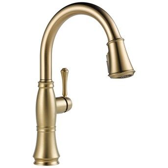 Delta Cassidy Champagne Bronze 1-Handle Deck Mount Pull-Down Handle/Lever Residential Kitchen Fau... | Lowe's