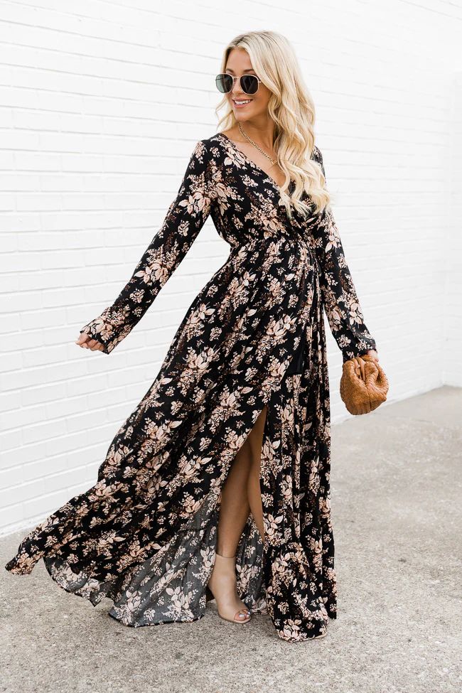 Soundtrack Of Us Black Floral Maxi Dress | The Pink Lily Boutique