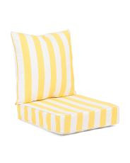 Made In Usa Cabana Stripe Outdoor Deep Seat Cushion And Pillow Set | TJ Maxx